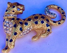 Vintage A&S Signed Gold Plated Leopard Brooch for Attwood & Sawyer Brooch
