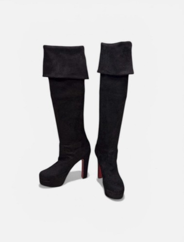 Retro platform black suedette - platform,