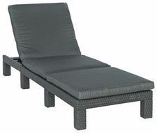 Daytona Rattan Effect Sun Lounger - Graphite | Outdoor Patio Recliner for Garden