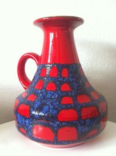 Ilkra pottery vase dumplings fat lava 60s 70s pop 60s 70s, red es otto carstens