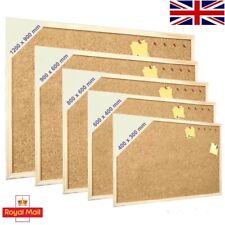 Cork Board Pin Message Notice Board Wooden Frame Office Memo School Pinboard UK