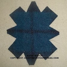 WW2 British Army, Black Watch Regiment, tartan arm shoulder title patch badge