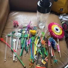 Bin Glass Cocktail Shaker & Swizzle Stick Stirrers