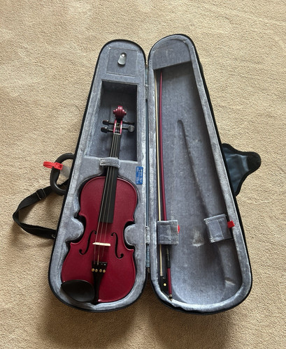 Raspberry pink sparkly violin - raspberry,