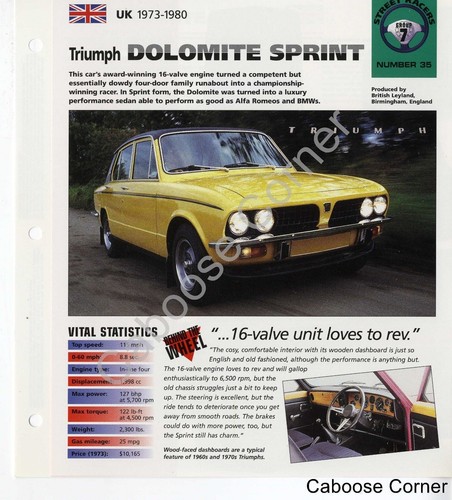 Triumph dolomite sprint - sprint, imp