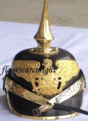 Leather german pickelhaube - leather,