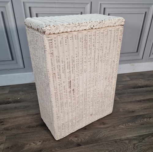 Vintage wicker laundry basket - wicker,