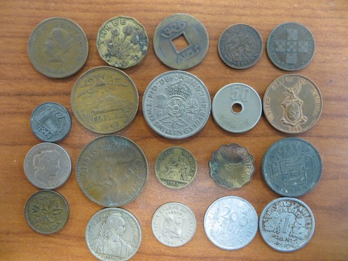 Old foreign coin lot - old, coins