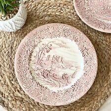 EIT Vintage Red & White Salad Plates Set of 2 RusticTable Decor OC2161