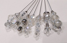 Vintage Crystal Bead Hat Pins