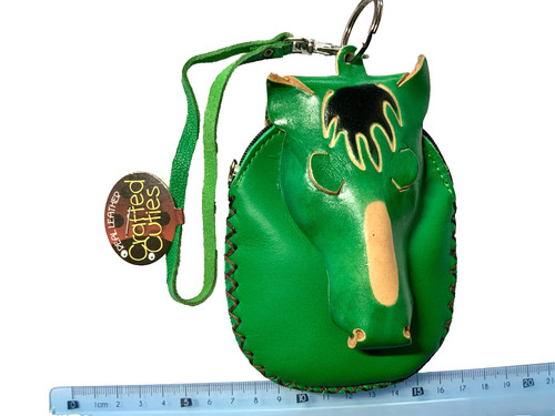 Real leather purse green - real,