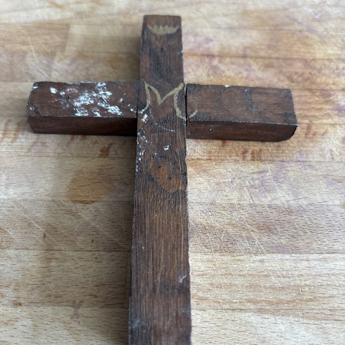 Antique crucifix hand held - crucifix, 5.5
