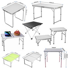 2FT-4FT FOLDING CAMPING TABLE ALUMINIUM PICNIC PORTABLE ADJUSTABLE PARTY OUTDOOR