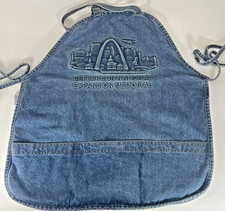 Denim Apron with Pockets, St. Louis Arch Embossed, Farmhouse workwear heavy duty