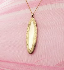 Antique LOCKET Vintage Gold GF Necklace Pendant Chain Filled Large No Monograms