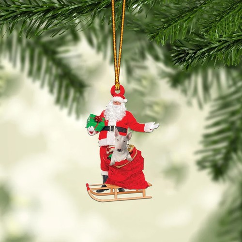 Santa claus with bull terrier - bull,