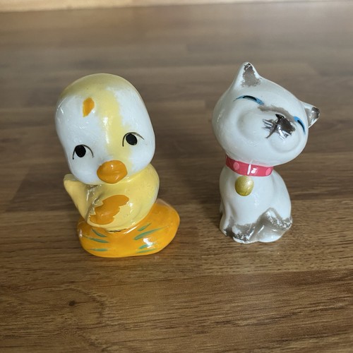 Vintage figurines cat chick - vintage,