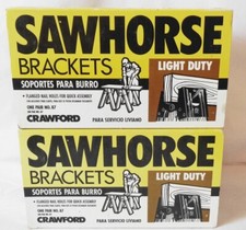 Crawford Sawhorse Brackets All Steel Quick-Assemble Set Of 2 (4 Total) New # 87