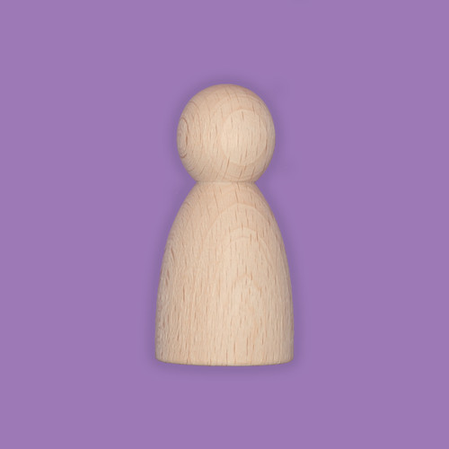 6cm rounded body wooden - rounded, peg
