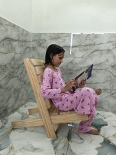 Foldable Wooden Floor Chair for Kids  Handmade Low Seating Lounge Chair 36 inch