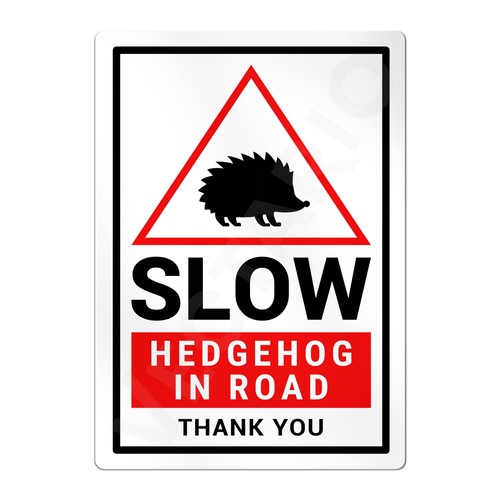Hedgehog slow warning safety - warning,