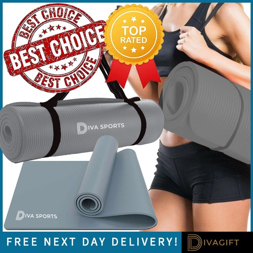 Grey yoga mat 15mm - grey,
