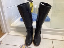 TOPSHOP  BEAUTIFUL BLACK  LEATHER KNEE BOOTS SIZE UK 6, EUR 39