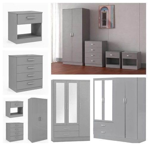 Grey gloss bedroom - gloss,