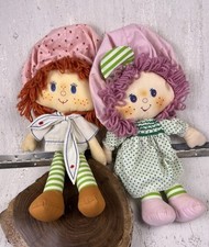 Vtg Kenner Strawberry Shortcake & Raspberry Tart Cloth Rag Doll Pair Rare Outfit