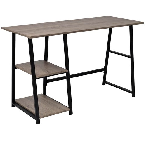 Desk with shelves - grey, and