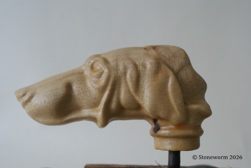 Dogs head walking stick - head,