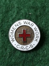 WW2 Sterling Silver Canadian Red Cross Society Women's War Work Badge.