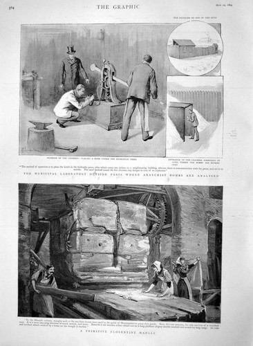 Old antique print 1894 - antique,