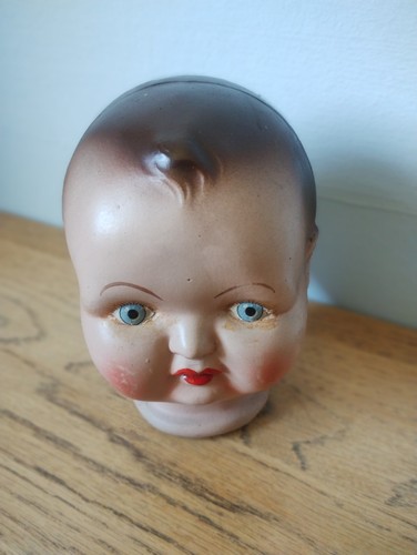 Vintage baby doll head molded - vintage,