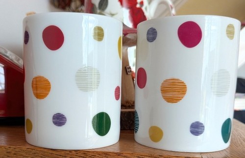 Tesco porcelain mugs polka - tesco,