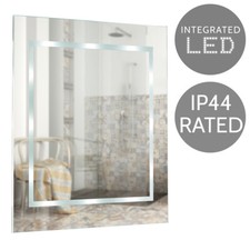 Modern Battery Operated Illuminated LED Bathroom Wall Mirror Cool White Light