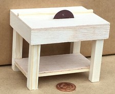Dolls House Circular Saw Bench 1:12 Scale Natural Finish Accessory A&D Tumdee