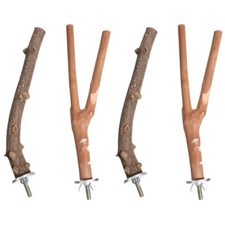 2Pcs Pigeon Perch Budgie Perches Wood Parrot Stick Bird Cage Toys