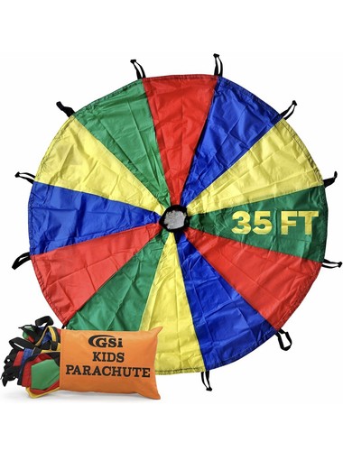 Kids play parachute rainbow - parachute,