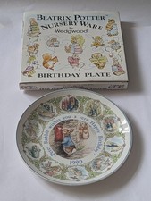 Wedgwood Peter Rabbit  Beatrix Potter Happy Birthday Plate 1990 Boxed!