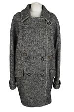 AUBIN & WILLS Grey Coat size Uk 10 Womens Double Breasted Wool Outerwear Outdoor
