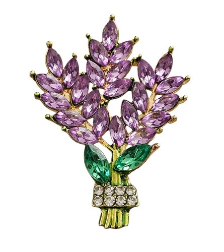 Gold tone lavender flower - gold-tone,