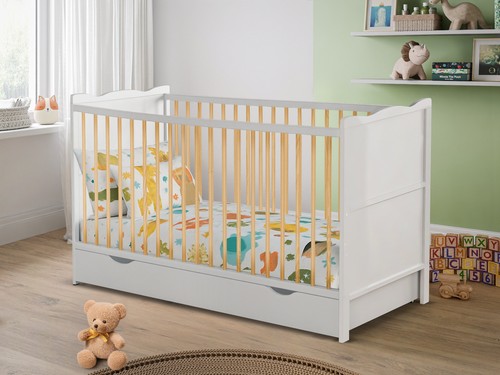 White baby cot bed for - baby, newborn
