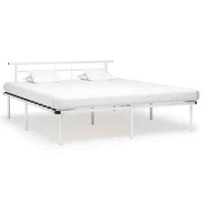 Bed Frame White Metal 180x200 cm Super King vidaXL