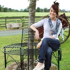 Midnight Black Deluxe Iron Half Garden Tree Seat