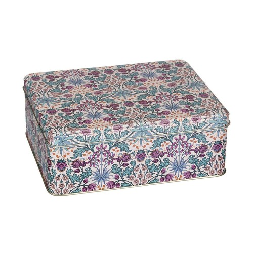 Tin storage box small floral - box,