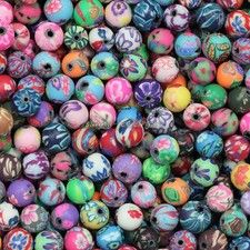 Wholesale lots 6mm Mixed Polymer Clay Round Ball Spacer Loose Beads 500pcs