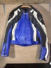 Frank Thomas Leather Motorcycle Jacket -  Size 48 - Damage See Photos.