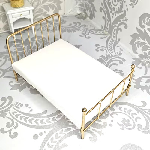 Dolls house metal double bed - house,