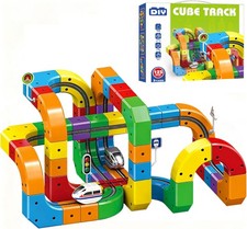 Electric Train Set, Track Fusion Toy, Magic Rail Cube Train Set, DIY Cube Track